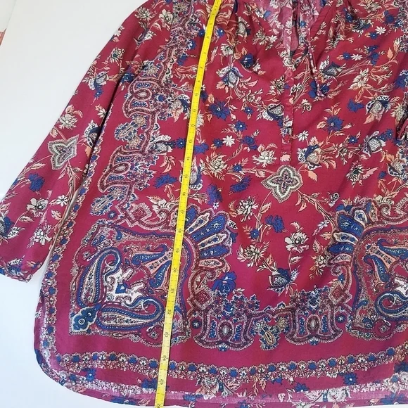 🌸 Lucky Brand | Bohemian‎ Floral Jersey Top S - Picture 12 of 13
